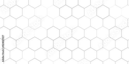 Hexagon Beehive honeycomb pattern wall black and white, Hexagon isolated clipping path horizontal for design honeycomb texture for pattern.