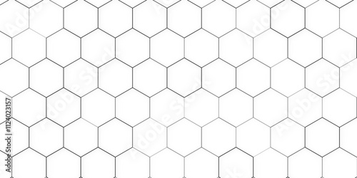 Hexagon Beehive honeycomb pattern wall black and white, Hexagon isolated clipping path horizontal for design honeycomb texture for pattern.