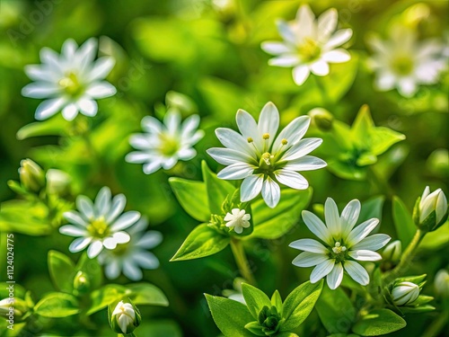 Chickweed Portrait: Spring Edible Wild Plant Photography, Stellaria Media, Foraging, Wild Food, Herbalism photo