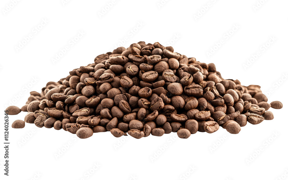 Obraz premium Pile of Coffee Beans on Transparent Background