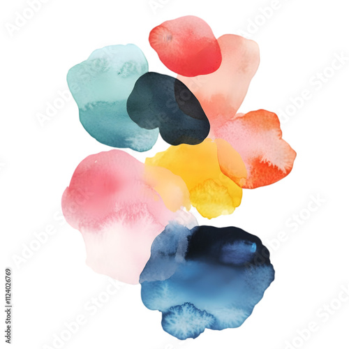 Vibrant rainbow brush stroke isolated on white and transparent background.