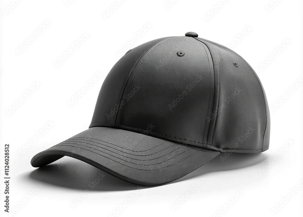 Fototapeta premium Black Baseball Cap Mockup - High Depth of Field Front & Side Views