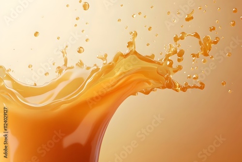 Dynamic Splash of Orange Juice Isolated on Transparent Background for Creative Projects photo