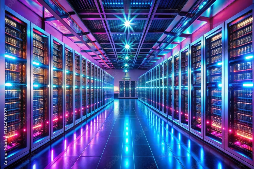 Fototapeta premium A room with a large locker and many lights on the wall