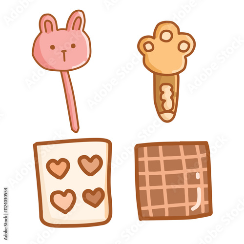 clipart of stationary hand drawn 