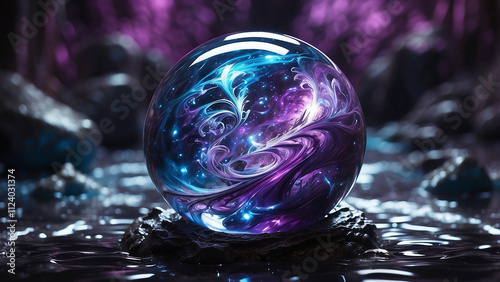 of swirling purple and blue in its depths. Everyone who looks at the orb is captivated by its enigmatic force. Its potency is claimed to endow its possessors with unthinkable talents.