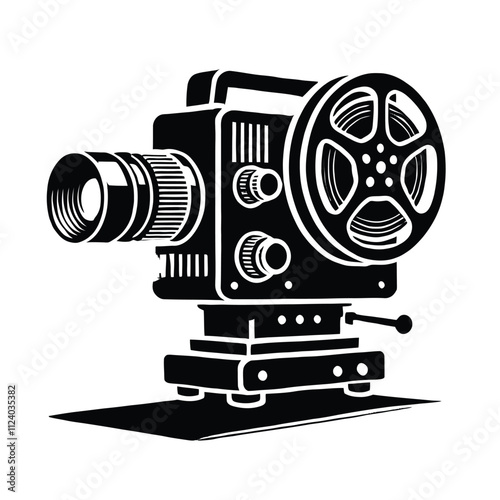 Vintage Cinema Projector Silhouette