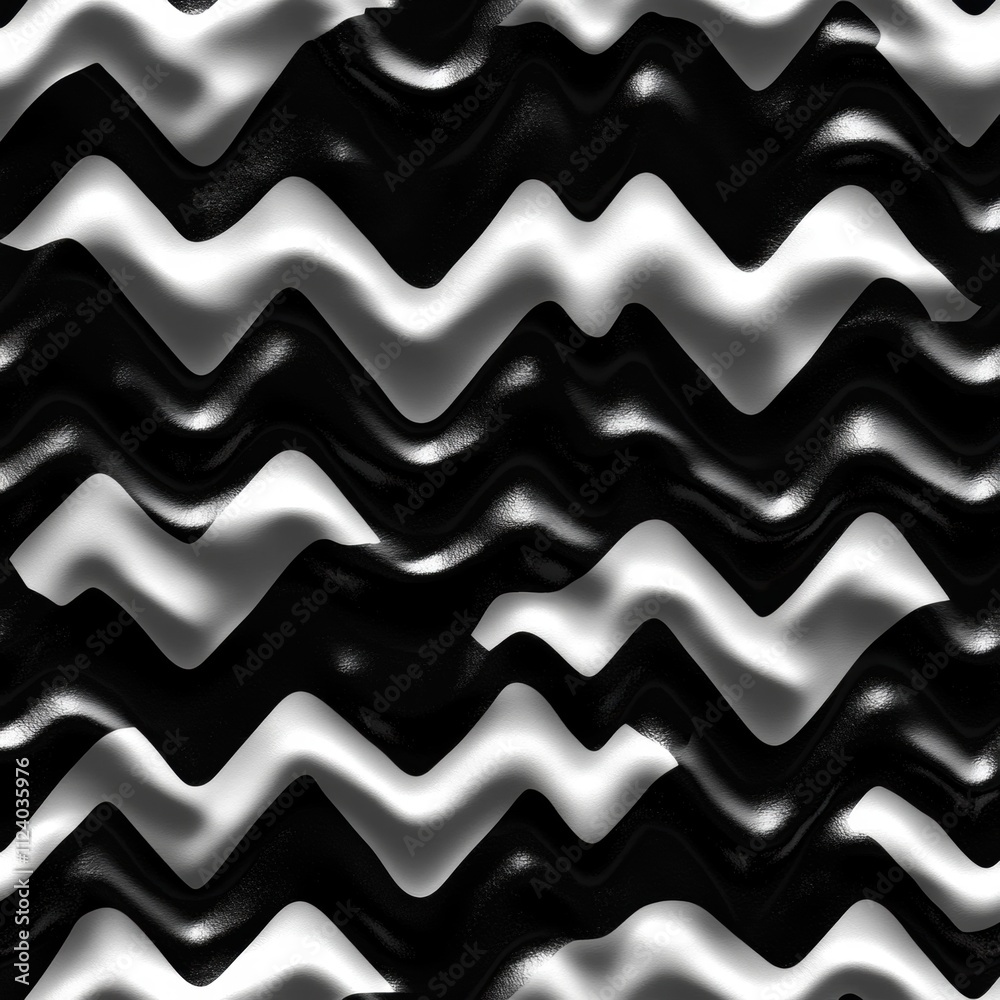 Dynamic black and white wave patterns abstract art digital design modern art gallery close-up view visual rhythm concept Dynamic black and white wave patterns abstract art digital design modern art gallery close-up view visual rhythm concept