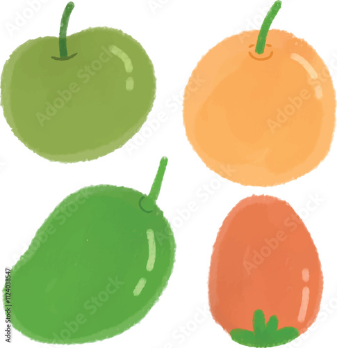Fruit clipart set watercolor