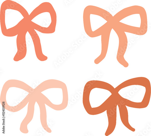 Pink and red ribbon isolated