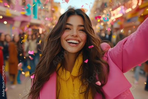 Wallpaper Mural Celebration of joy colorful festival street lifestyle photography vibrant atmosphere close-up view happiness concept Torontodigital.ca