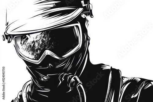 Detailed Illustration of Helmet and Goggles Design photo