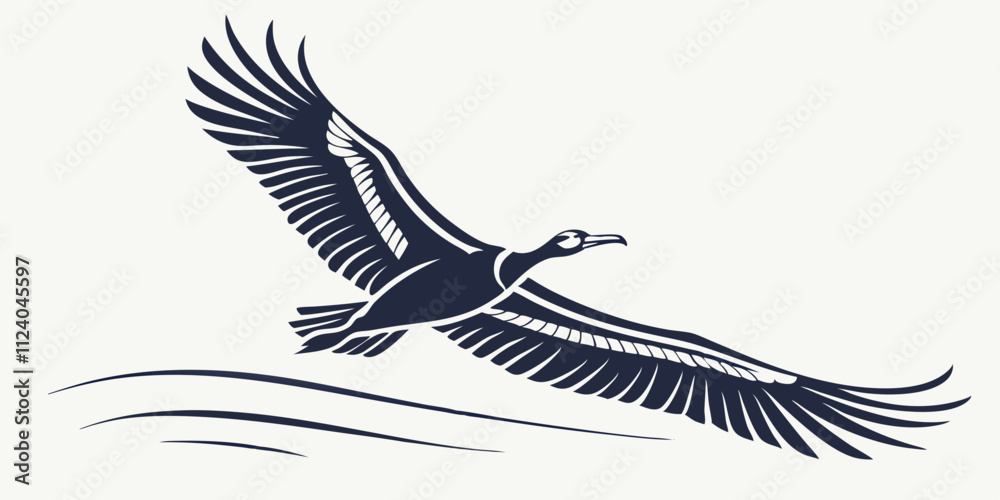 Fototapeta premium flying bird motion vector silhouette style 