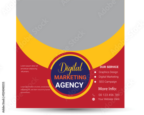 Modern Digital Marketing Agency Social Media Post and Web Banner Template – Editable Square Design for Business Promotion