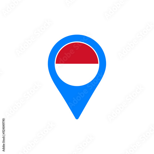 Free Download Monaco location pin vector with national flag design illustration - GFXLoad