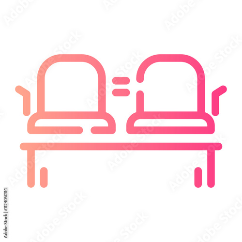 waiting room Line Gradient Icon