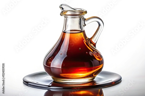 Isolated Vinegar Liquid, Brown Vinegar,  Acetic Acid, Food Photography, Culinary Photography,  White Background,  Liquid Texture,  Pouring Vinegar,