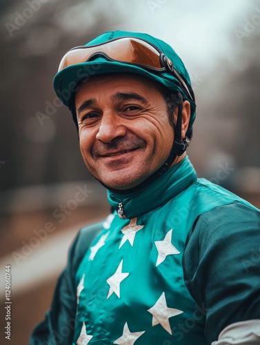 Portrait of a Smiling Jockey