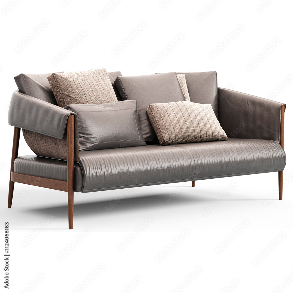 Fototapeta premium Modern and Stylish Sofa for Home and living rooms - Perfect for Contemporary Interiors - transparent furniture 3d render model architectural visualization