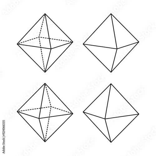 正八面体の図のセット