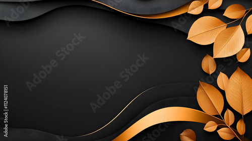 Modern Dark Autumn leaves Gallium arsenide with Warm walnut luminous lines and highlights background photo