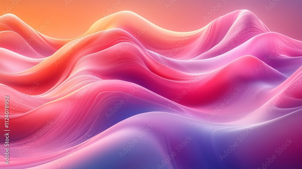 Obraz premium Abstract pink and orange wave background.