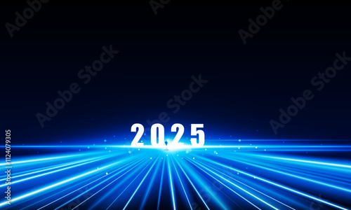Abstract open Key Door Light out 2025 city business Light out success background Hitech communication concept innovation background, vector design