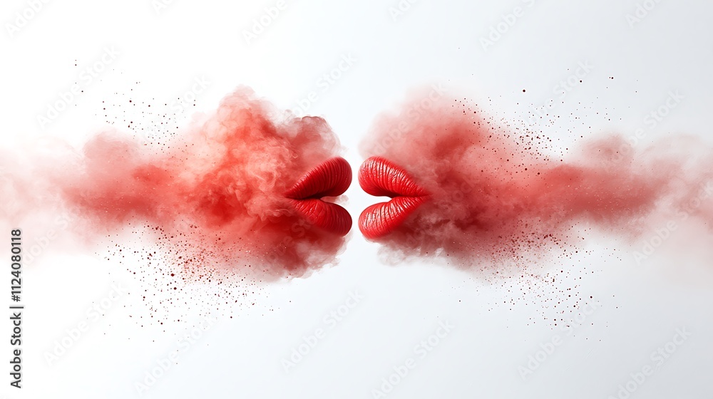 Fototapeta premium Close-up digital art abstract romantic representation of emotional love expression