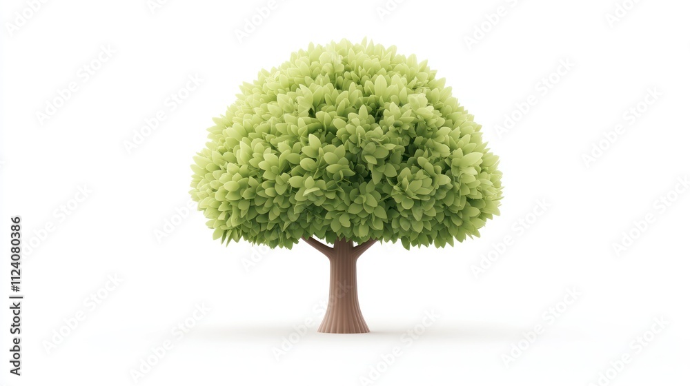 A stylized green tree with a full canopy on a white background. A stylized green tree with a full canopy on a white background.