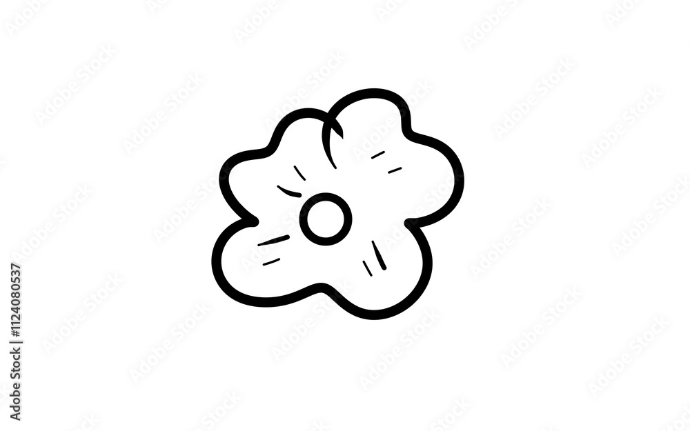 simple hand drawing cartoon doodle of a flower head. Illustration