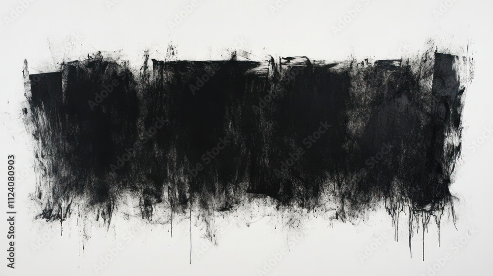An abstract artwork featuring bold black strokes on a white background, evoking emotion. An abstract artwork featuring bold black strokes on a white background, evoking emotion.