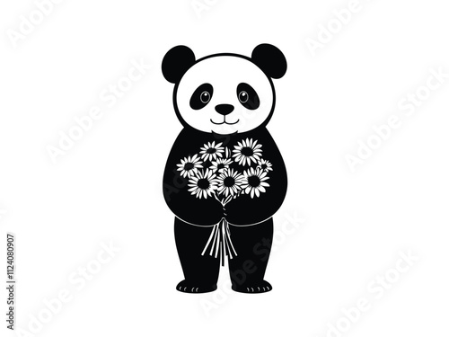 Mother’s Day Panda Silhouette, Best Mom Creative Vector