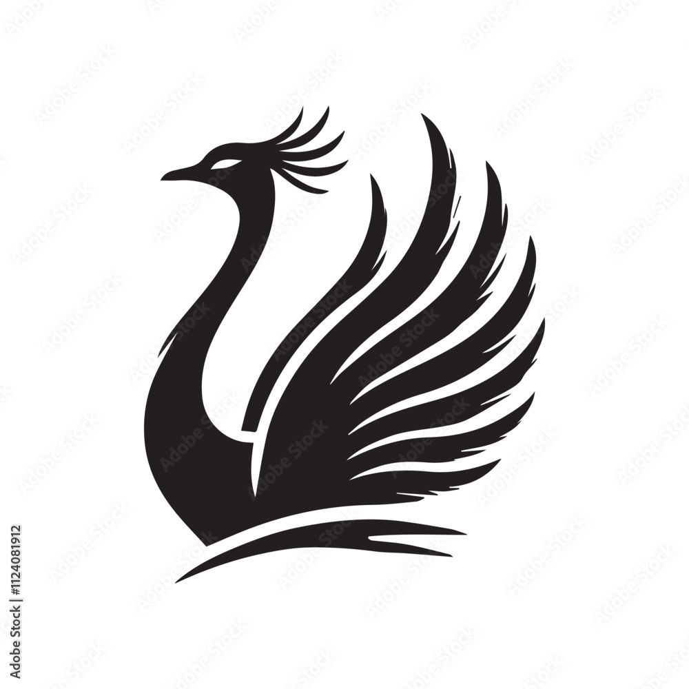 Obraz premium black and white bird