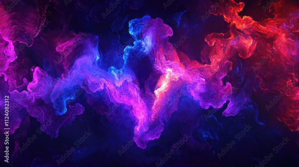 Fototapeta premium Colorful Abstract Smoke Waves in Vibrant Purple and Blue Hues