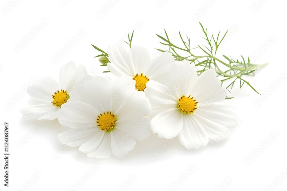 Fototapeta premium Cosmos Flower Isolated on White Background.