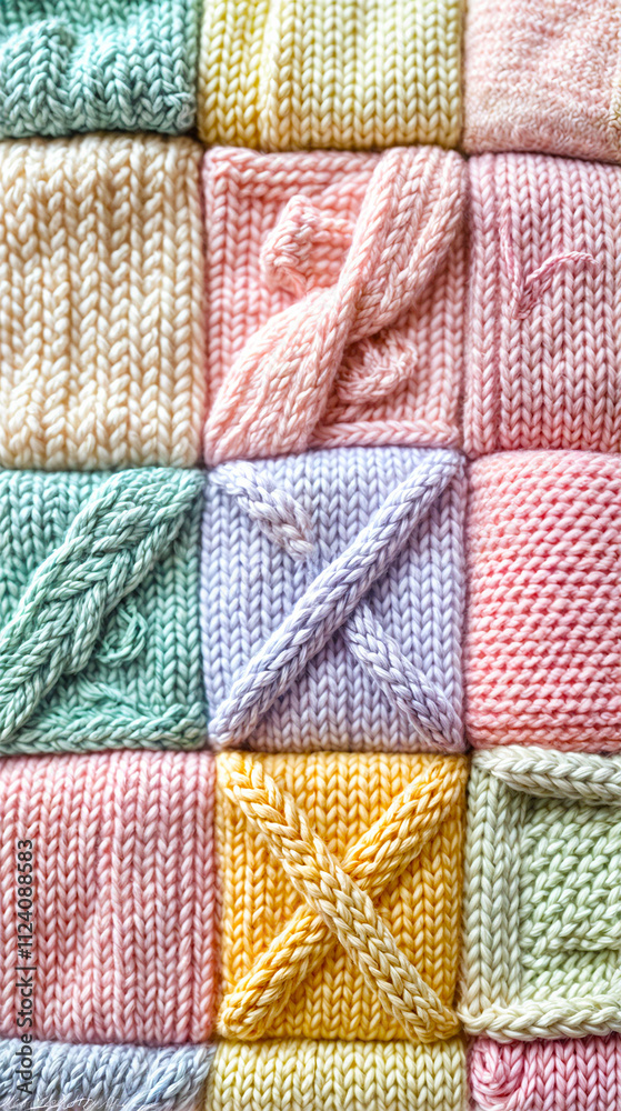 ニットの背景 パステル (縦) Knitted background Generative AI ニットの背景 パステル (縦) Knitted background Generative AI