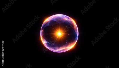 crystal, ball, glowing, aura, mystical, dark, background, isolated, magical, ethereal, mysterious, fantasy, sphere, enchanted, radiant, luminous, glass, orb, spiritual, witchcraft, fortune, divination photo