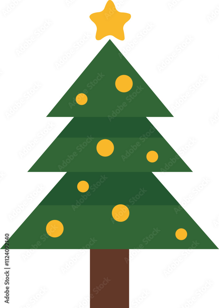 Fototapeta premium Christmas Tree With Star icon