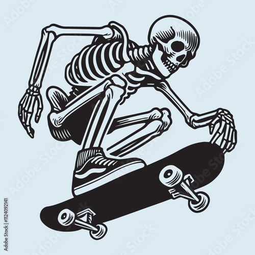 Skateboarding Skeleton vector