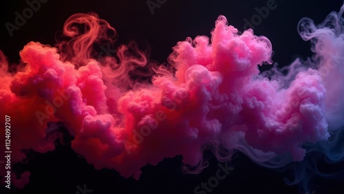 Smoky fire effects. Multicolored smoke with red, purple, pink hues on black, showing dynamic swirls and blends, perfectly clear image, high resolution, flawless composition, 4K, UHD.