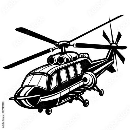 helicopter illustration vector art