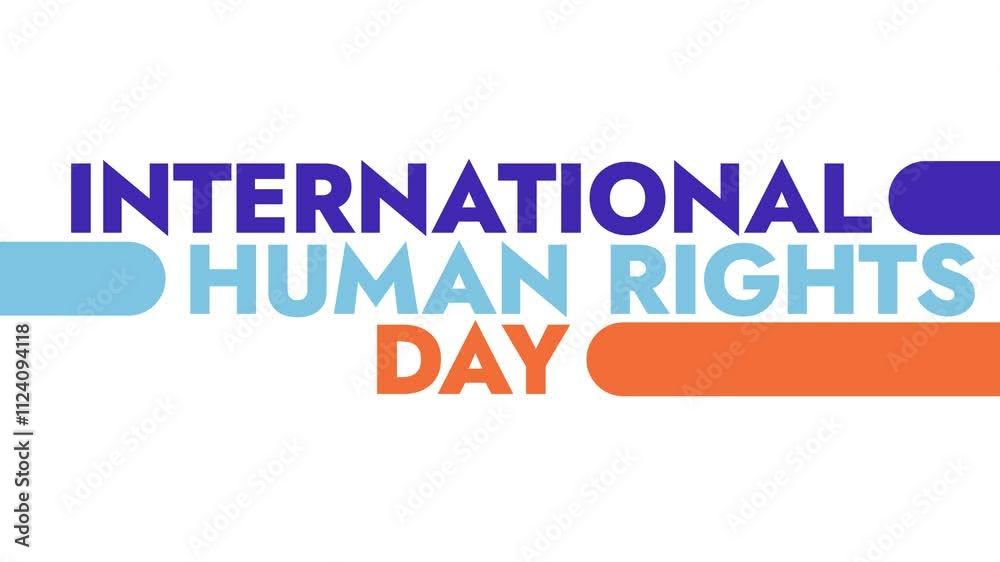 International Human Rights Day colorful motion graphics seamless loopable text animation on white or black background great for celebrating international human rights day International Human Rights Day colorful motion graphics seamless loopable text animation on white or black background great for celebrating international human rights day