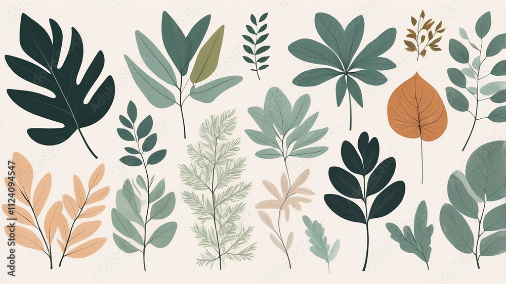 custom made wallpaper toronto digitalEarthy Botanical Motif Illustrations for Natural and Serene Designs