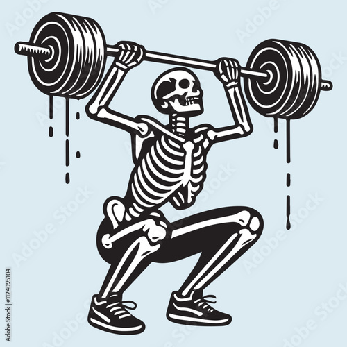 Weightlifting Skeleton vector