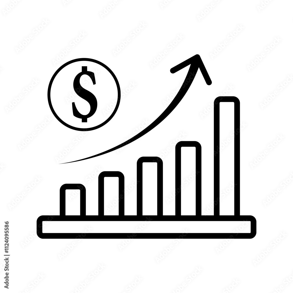 increase money growth icon .on white background increase money growth icon .on white background