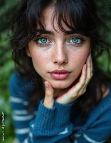 close-up. face of a beautiful young girl