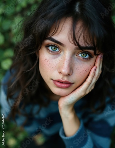 close-up. face of a beautiful young girl