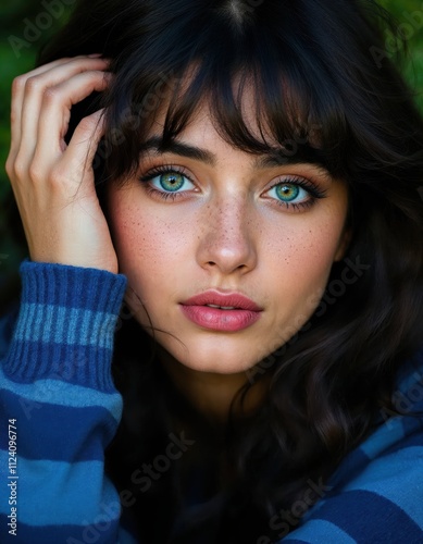 close-up. face of a beautiful young girl