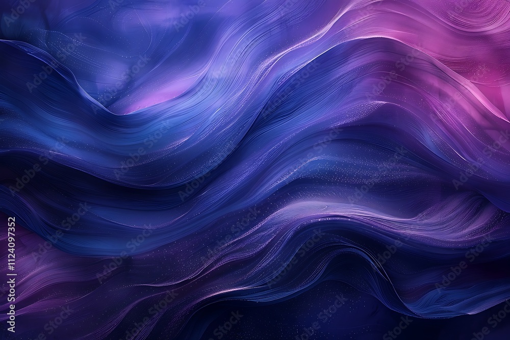 Obraz premium Abstract Purple Blue Swirling Waves Pattern Design