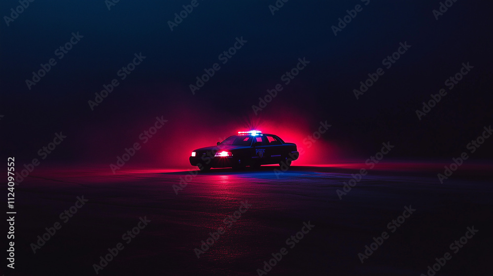 Police cars with flashing lights on a busy city street, symbolizing the importance of law enforcement and public safety in maintaining order and protecting citizens Police cars with flashing lights on a busy city street, symbolizing the importance of law enforcement and public safety in maintaining order and protecting citizens